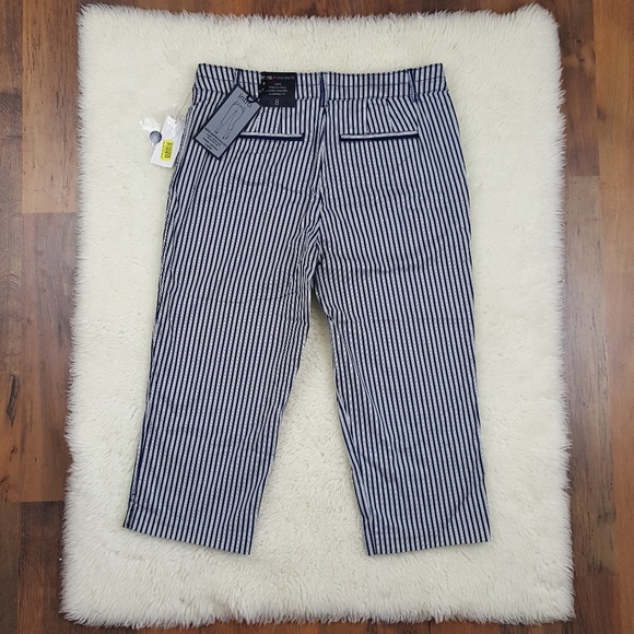 Stretch Twill Slimming Fit Stripe Capri Pant Sz 8 - Picture 4 of 8